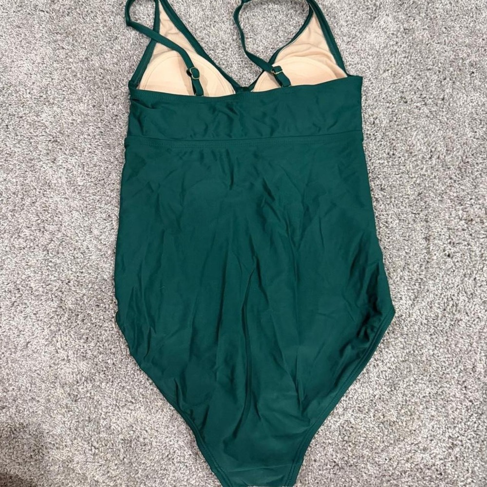 Kona sol one piece swimsuit in size M. Dark green with beige lining - Picture 2 of 3